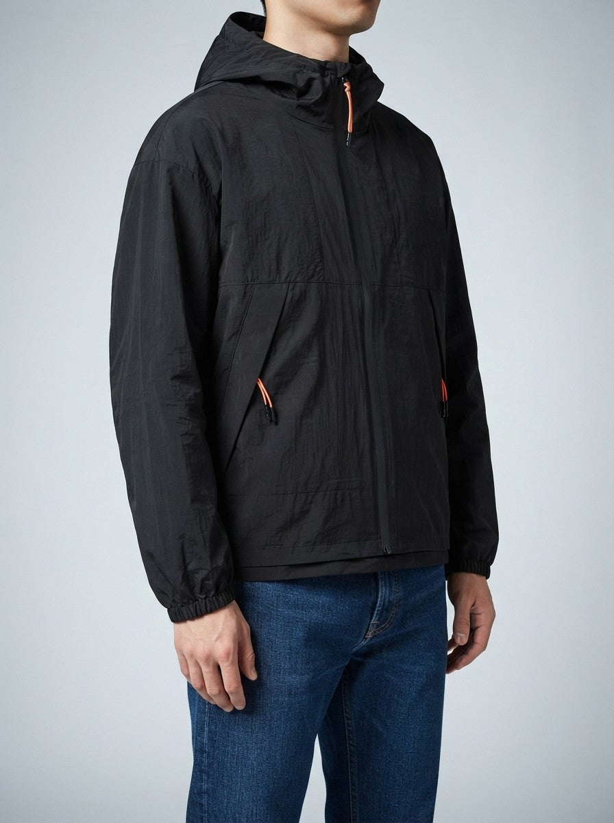 Men's Autumn Relaxed Fit Hooded Windproof Jacket with Zip Pockets