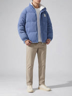 Men's Autumn Reversible Corduroy Puffer Jacket with Borg Lining