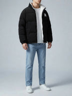 Men's Autumn Reversible Corduroy Puffer Jacket with Borg Lining