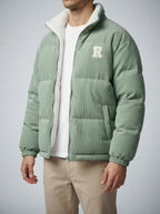 Men's Autumn Reversible Corduroy Puffer Jacket with Borg Lining