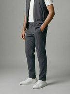 Men's Autumn Reversible Gilet and Slim Trousers Two-Piece Set