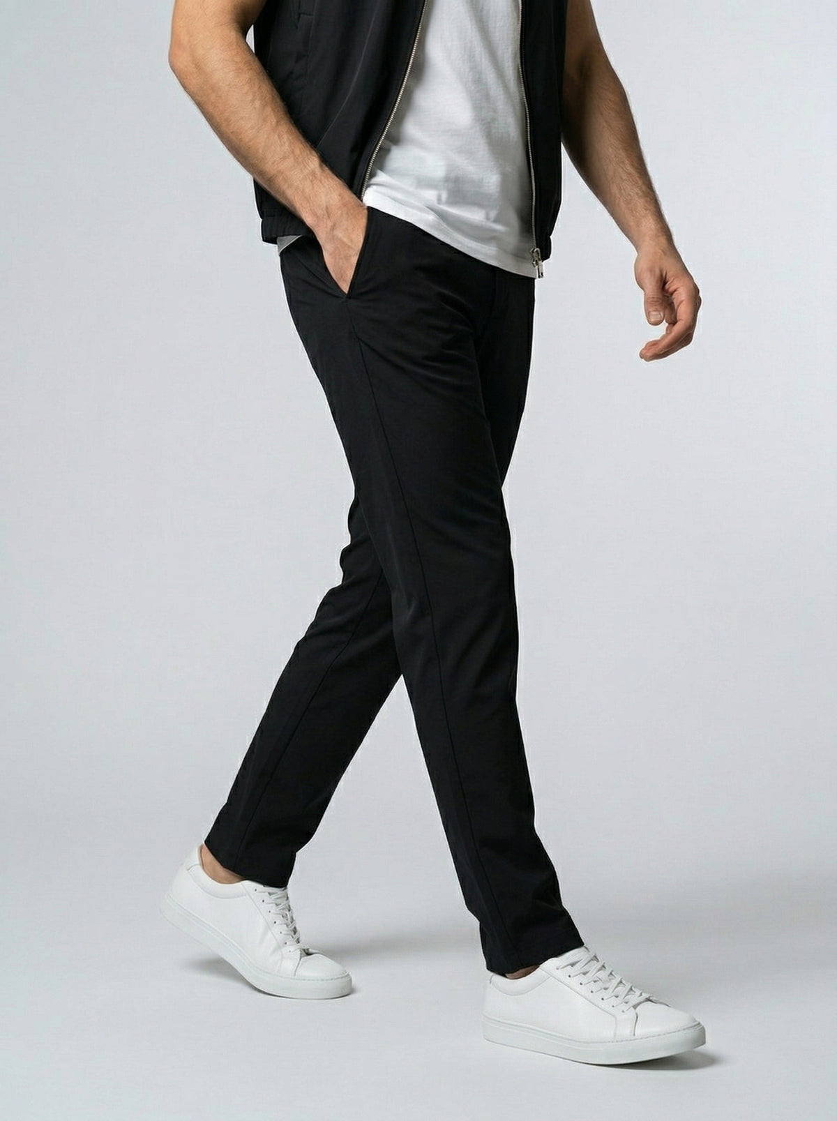 Men's Autumn Reversible Gilet and Slim Trousers Two-Piece Set