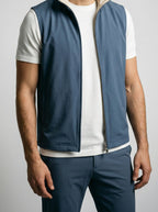 Men's Autumn Reversible Gilet and Slim Trousers Two-Piece Set