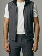 Men's Autumn Reversible Gilet and Slim Trousers Two-Piece Set