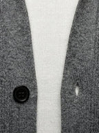 Men's Autumn Ribbed Collared Cardigan with Button Front