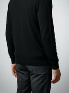 Men's Autumn Ribbed Collared Cardigan with Button Front