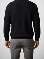 Men's Autumn Ribbed Jumper with Crew Neck