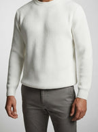 Men's Autumn Ribbed Jumper with Crew Neck