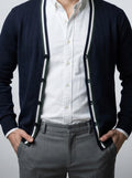 Men's Autumn Ribbed Knit Cardigan with V-Neck