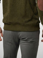 Men's Autumn Ribbed Knit Half Zip Jumper