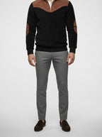 Men's Autumn Ribbed Knit Half Zip Jumper