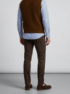 Men's Autumn Ribbed Knit Sleeveless Jumper Vest with V-Neck