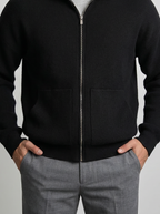 Men's Autumn Ribbed Wool Full Zip Cardigan