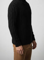 Men's Autumn Ribbed Wool Roll Neck Jumper