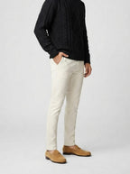 Men's Autumn Rope Cable Knit Jumper with Diamond Panel Front