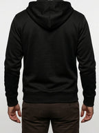 Men's Autumn Sherpa Lined Zip-Up Hoodie with Drawstring Hood