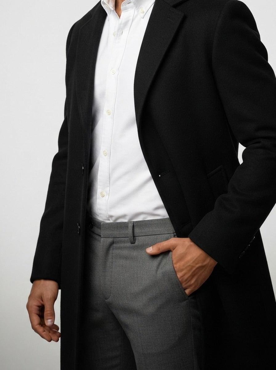 Men's Autumn Single Breasted Notch Lapel Overcoat