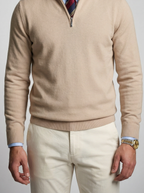 Men's Autumn Slim Fit Half Zip Jumper with Mock Neck
