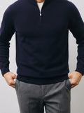 Men's Autumn Stand Collar Half Zip Jumper
