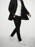 Men's Autumn Stand Collar Wool Car Coat with Quilted Lining