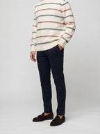 Men's Autumn Striped Knit Jumper with Crew Neck