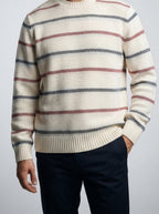 Men's Autumn Striped Knit Jumper with Crew Neck