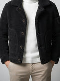 Men's Autumn Suede Shearling Reversible Jacket