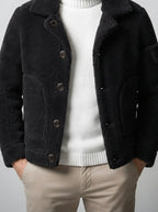 Men's Autumn Suede Shearling Reversible Jacket