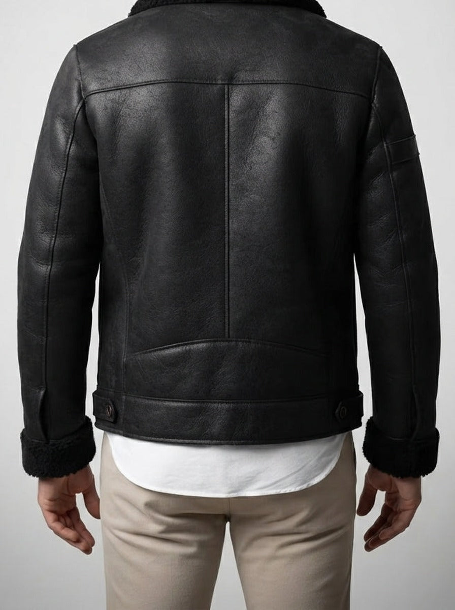 Men's Autumn Suede Shearling Reversible Jacket