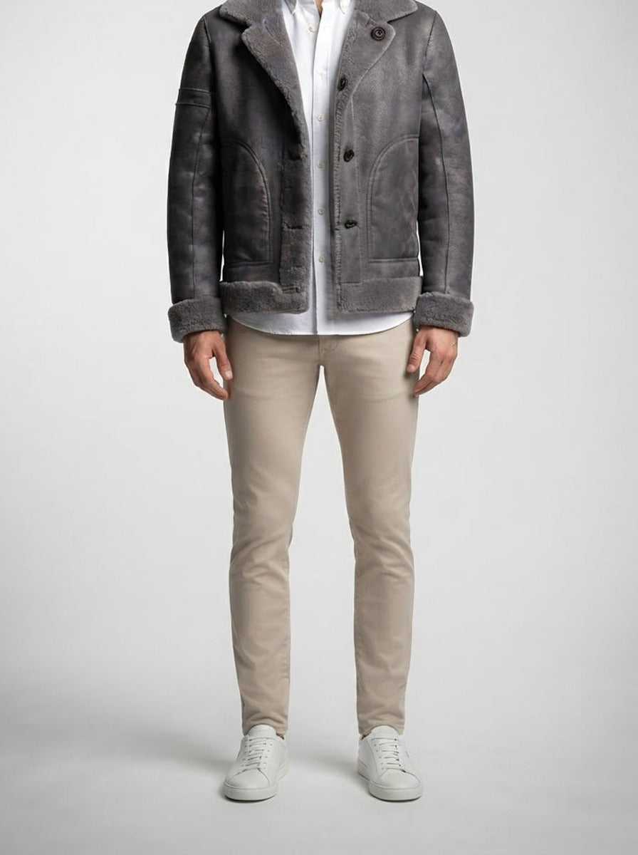 Men's Autumn Suede Shearling Reversible Jacket