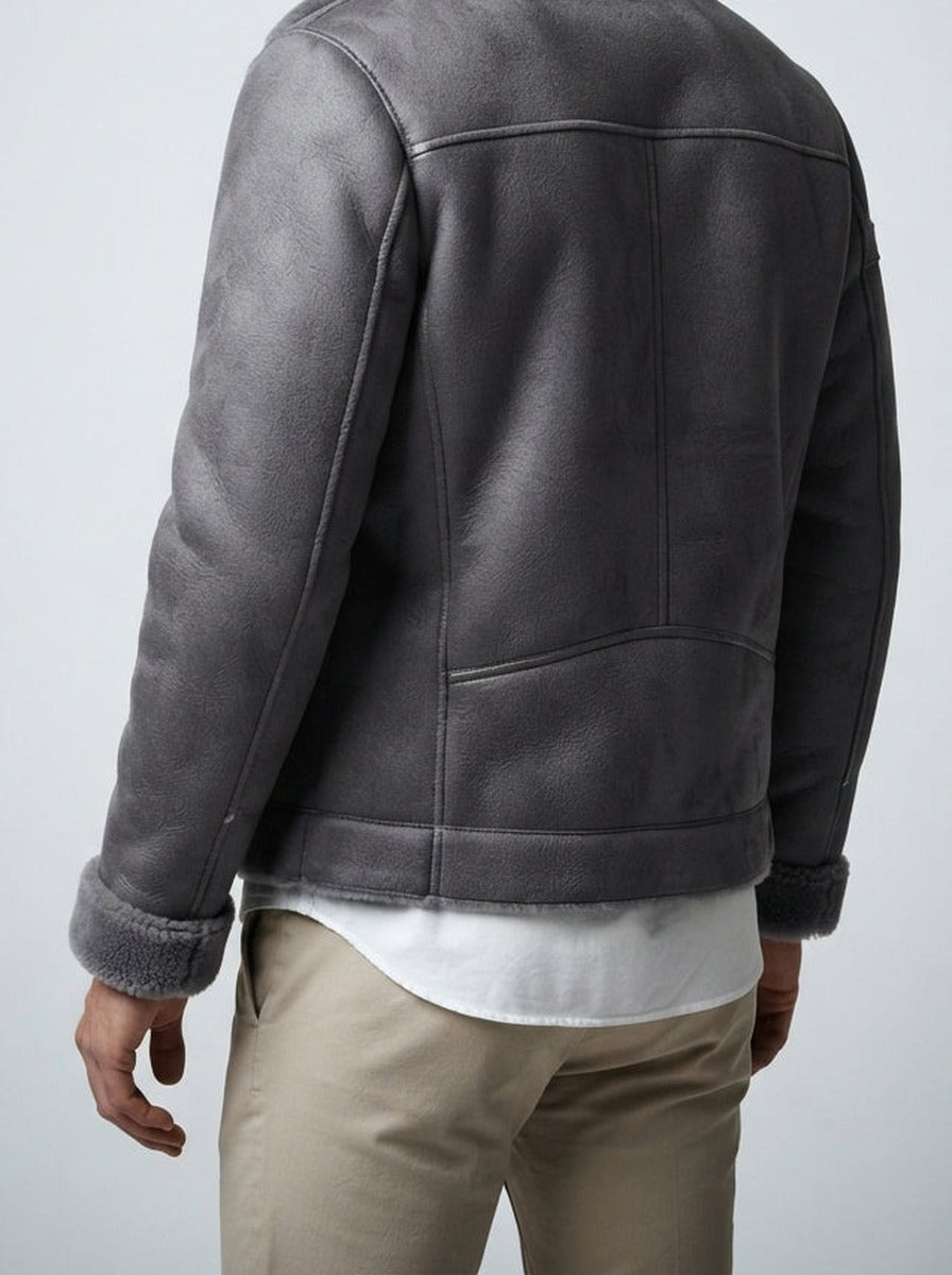 Men's Autumn Suede Shearling Reversible Jacket