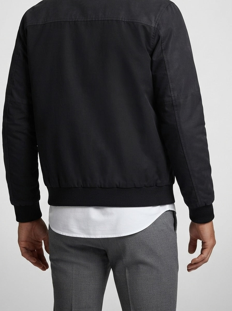 Men's Autumn Suede Zip-Up Bomber Jacket
