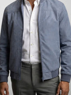 Men's Autumn Suede Zip-Up Bomber Jacket