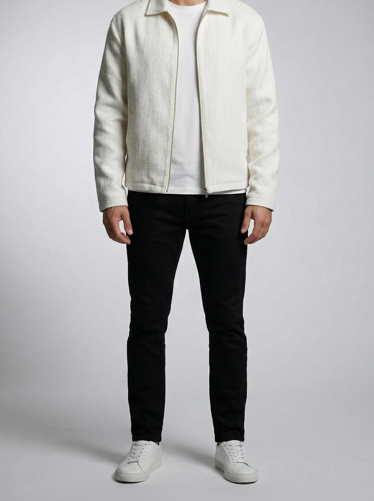 Men's Autumn Textured Full Zip Overshirt