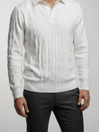 Men's Autumn Textured Knit Quarter Zip Jumper