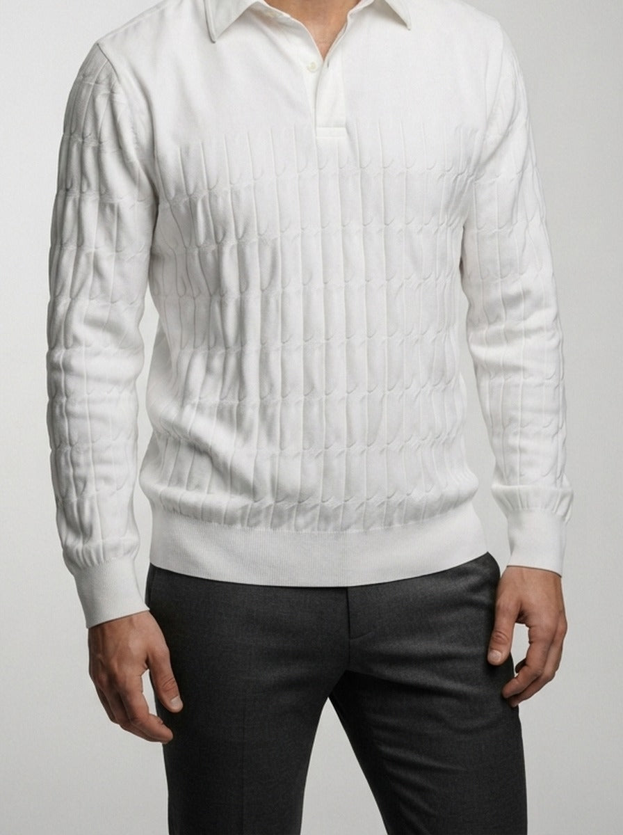 Men's Autumn Textured Knit Quarter Zip Jumper