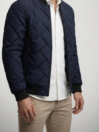 Men's Autumn Textured Quilted Bomber Jacket