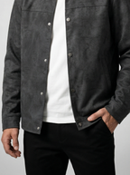 Men's Autumn Textured Snap Front Overshirt