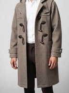 Men's Autumn Twill Hooded Toggle Duffle Coat