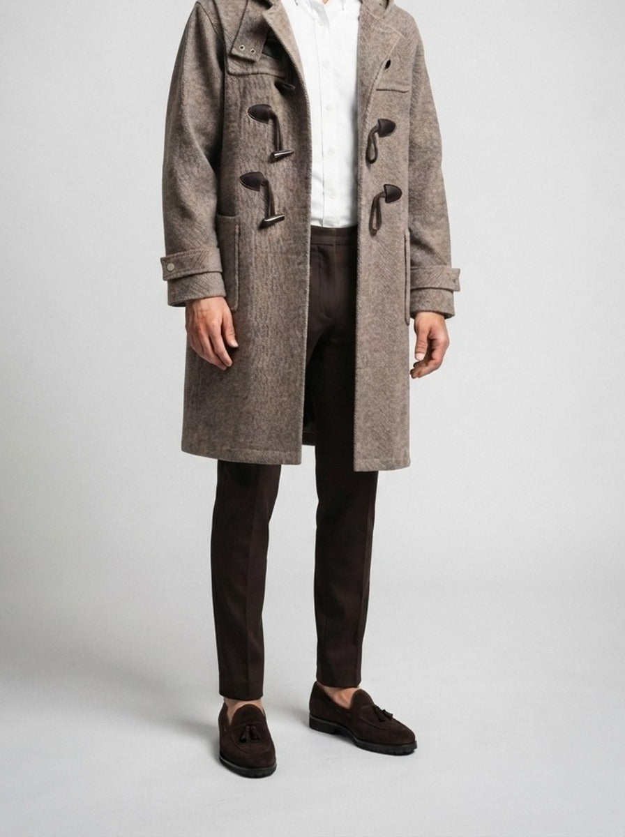 Men's Autumn Twill Hooded Toggle Duffle Coat