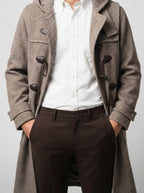 Men's Autumn Twill Hooded Toggle Duffle Coat