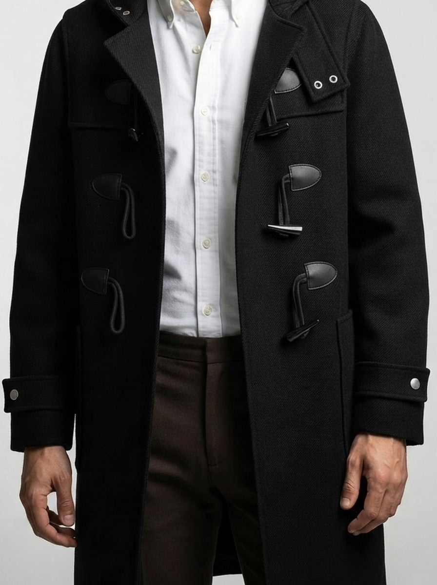 Men's Autumn Twill Hooded Toggle Duffle Coat