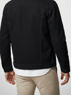 Men's Autumn Twill Trucker Jacket with Borg Collar