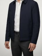 Men's Autumn Twill Zip Front Bomber Jacket