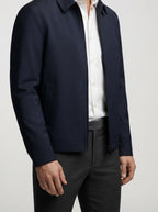 Men's Autumn Twill Zip Front Bomber Jacket
