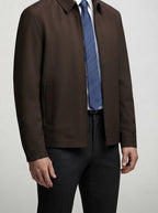 Men's Autumn Twill Zip Front Bomber Jacket