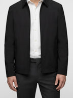 Men's Autumn Twill Zip Front Bomber Jacket