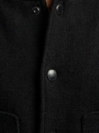 Men's Autumn Varsity Jacket with Snap Front and Ribbed Collar