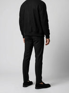 Men's Autumn Varsity Jacket with Snap Front and Ribbed Collar