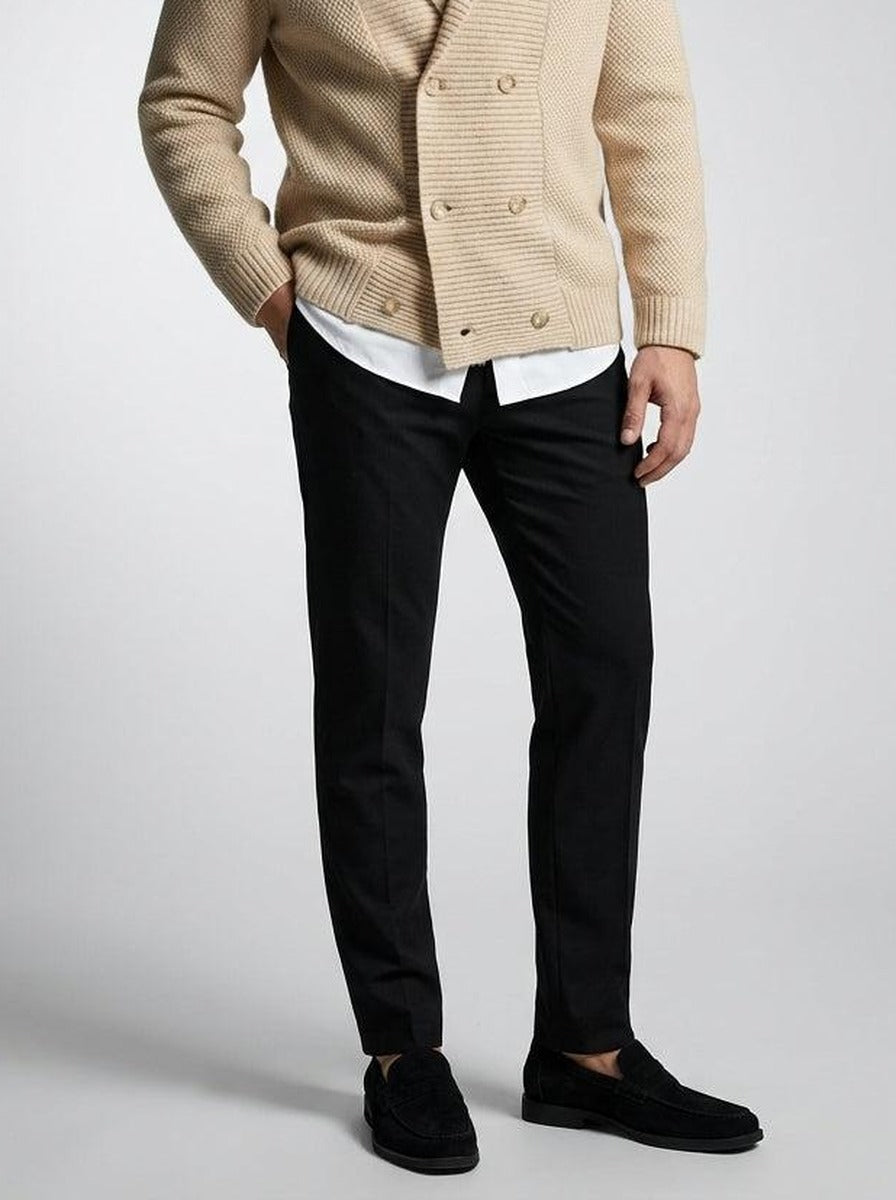 Men's Autumn Waffle Knit Double Breasted Cardigan with Shawl Collar